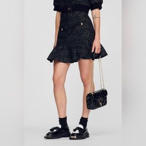 Sandro Paris Mira flared tweed skirt